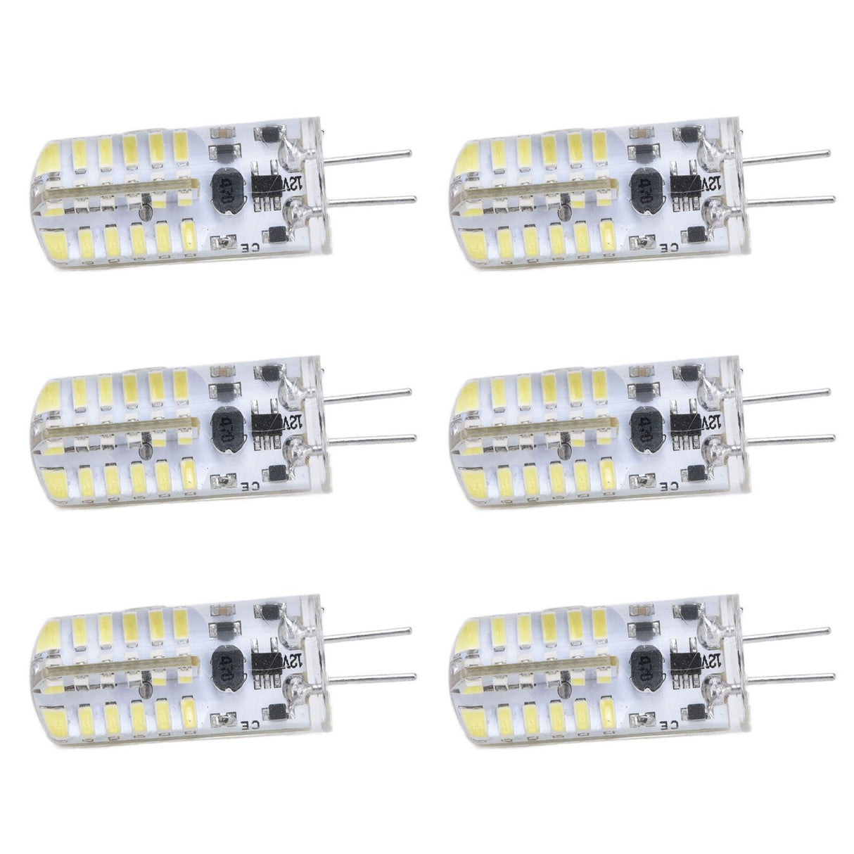 6Pcs LED Bulb Easy Install Light Transmission Uniform Light Output Color Bulb for Party Home 12VPure White