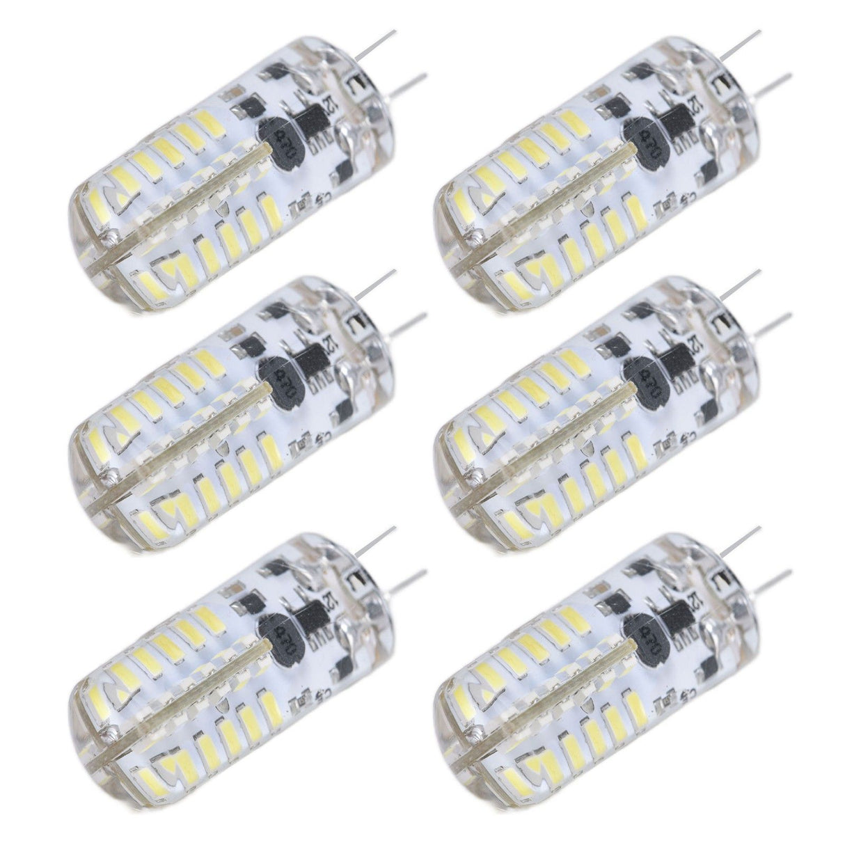 6Pcs LED Bulb Easy Install Light Transmission Uniform Light Output Color Bulb for Party Home 12VPure White