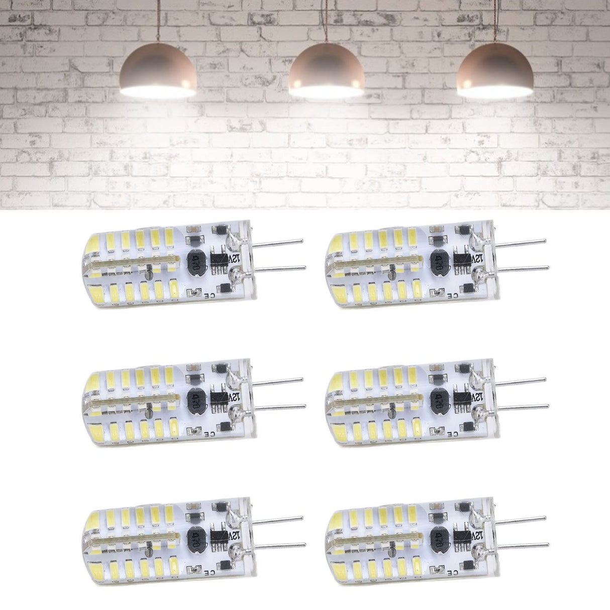 6Pcs LED Bulb Easy Install Light Transmission Uniform Light Output Color Bulb for Party Home 12VPure White