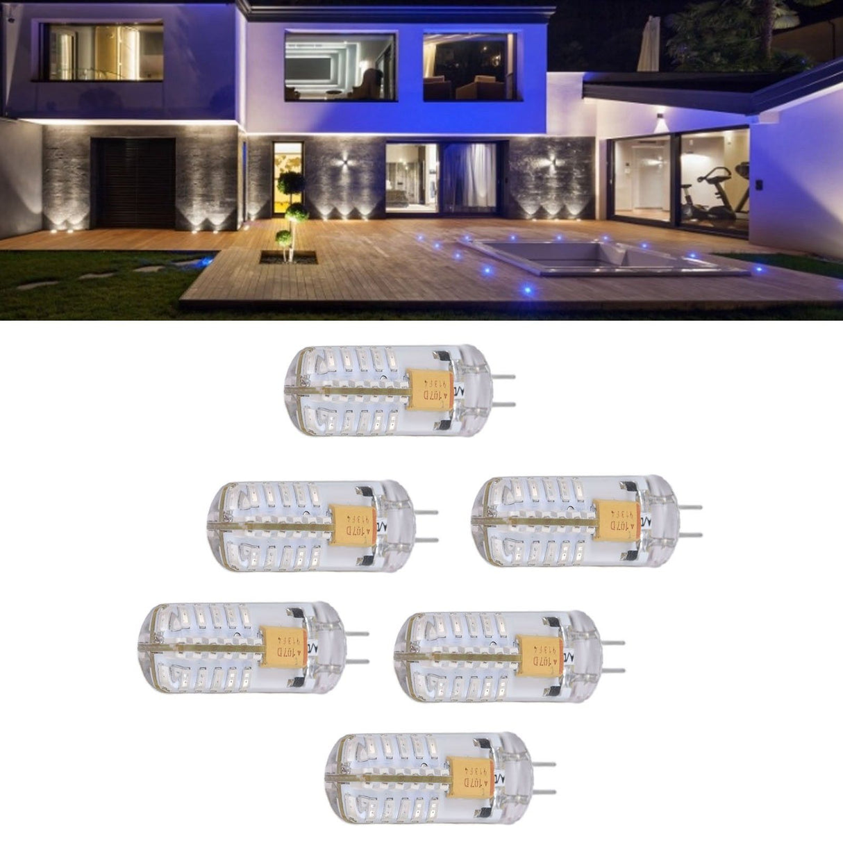 6Pcs LED Bulb Easy Install Light Transmission Uniform Light Output Color Bulb for Party Home 12VBlue