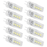 10Pcs G4 8LED Light 2835 Lamp Chips 2W 360 Angle PC Lamp Bulb for Home Office 220VWhite Light - Front View