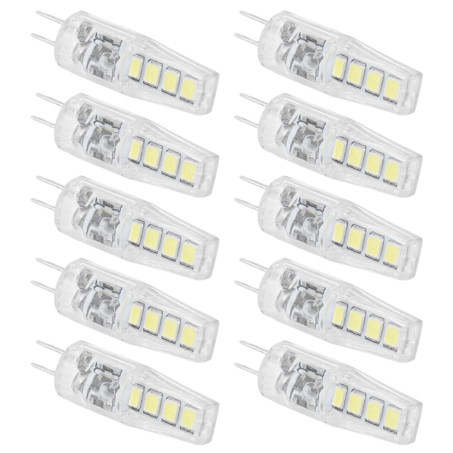10Pcs G4 8LED Light 2835 Lamp Chips 2W 360 Angle PC Lamp Bulb for Home Office 220VWhite Light