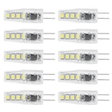 10Pcs G4 8LED Light 2835 Lamp Chips 2W 360 Angle PC Lamp Bulb for Home Office 220VWhite Light