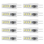 10Pcs G4 8LED Light 2835 Lamp Chips 2W 360 Angle PC Lamp Bulb for Home Office 220VWhite Light