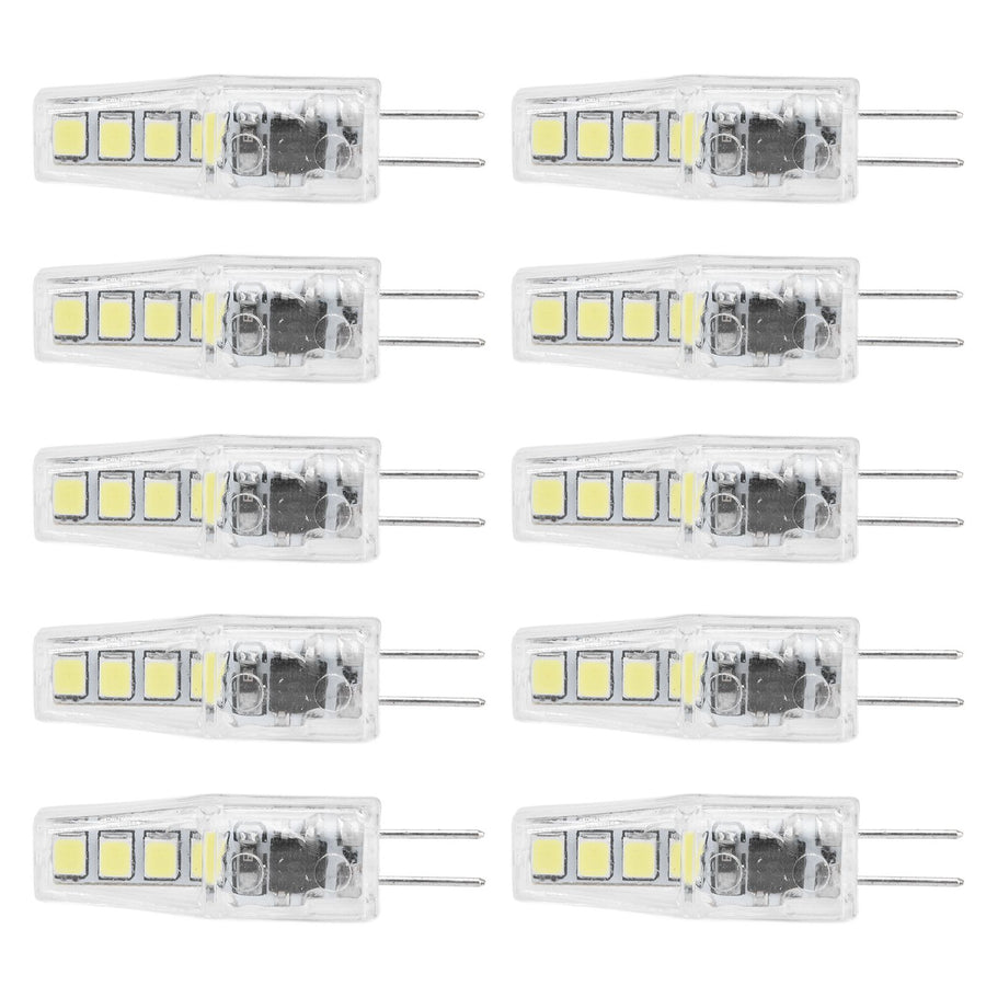 10Pcs G4 8LED Light 2835 Lamp Chips 2W 360 Angle PC Lamp Bulb for Home Office 220VWhite Light