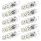 10Pcs G4 8LED Light 2835 Lamp Chips 2W 360 Angle PC Lamp Bulb for Home Office 220VWhite Light