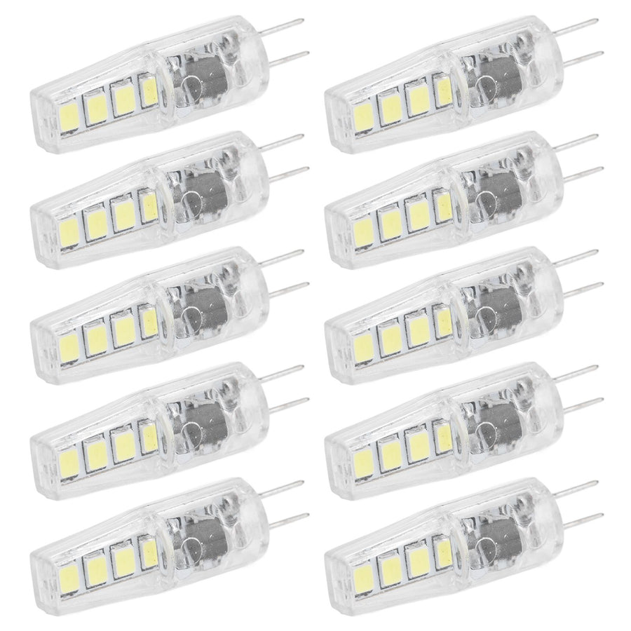 10Pcs G4 8LED Light 2835 Lamp Chips 2W 360 Angle PC Lamp Bulb for Home Office 220VWhite Light