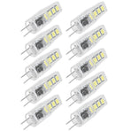 10Pcs G4 8LED Light 2835 Lamp Chips 2W 360 Angle PC Lamp Bulb for Home Office 220VWhite Light
