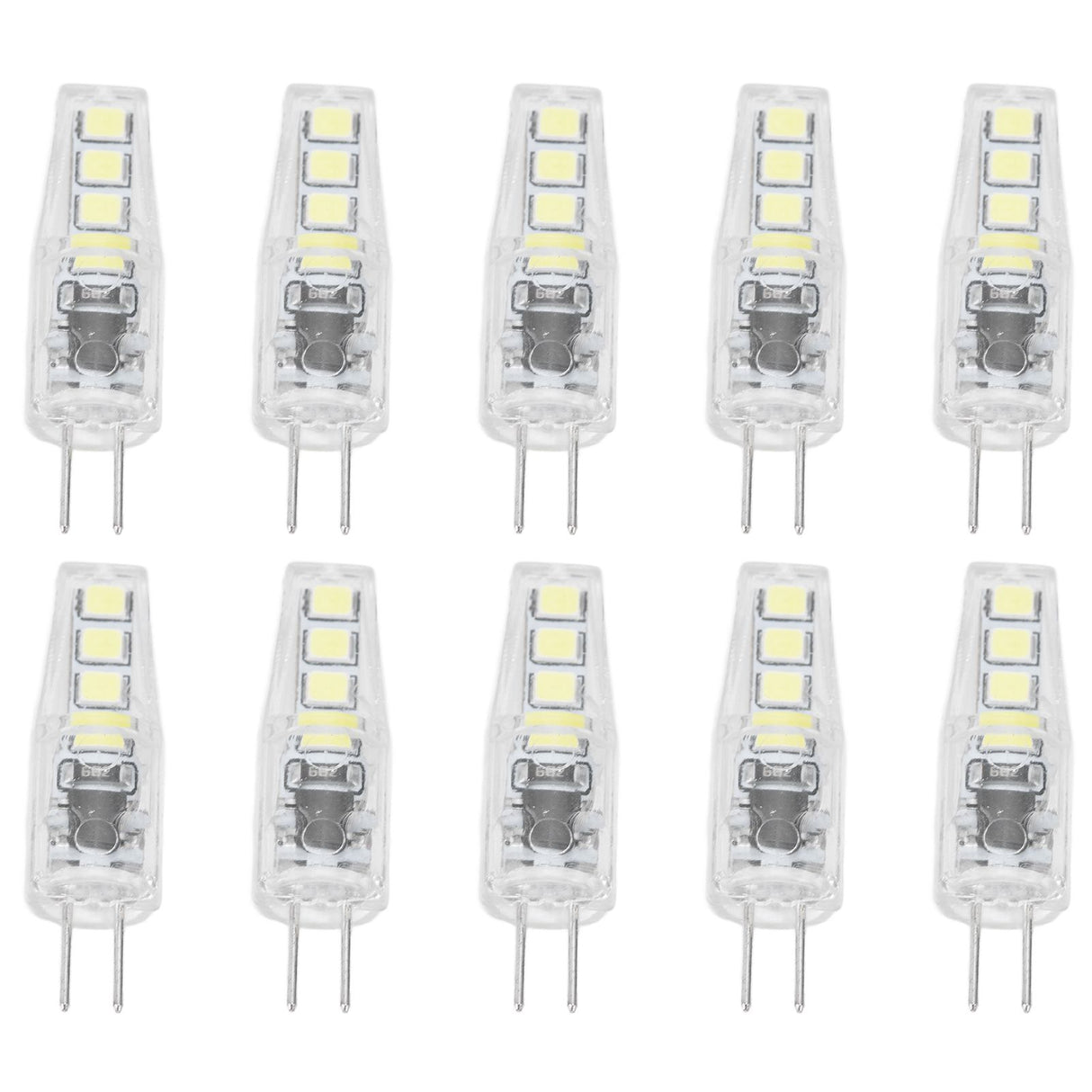 10Pcs G4 8LED Light 2835 Lamp Chips 2W 360 Angle PC Lamp Bulb for Home Office 220VWhite Light