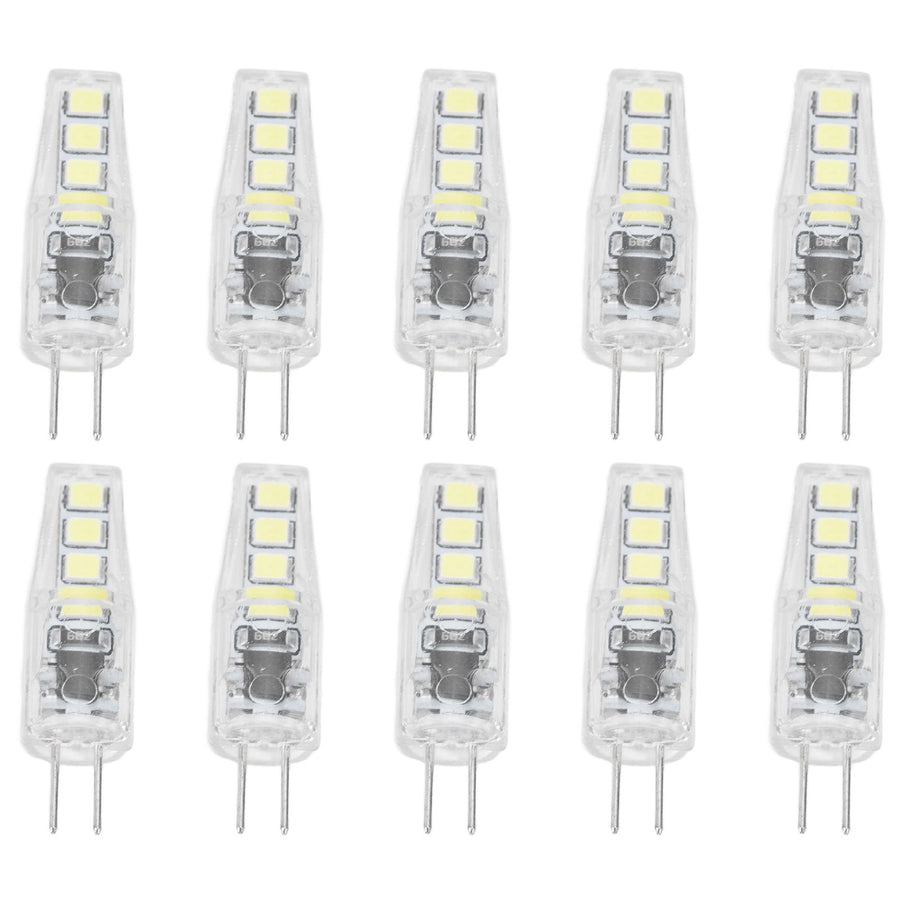 10Pcs G4 8LED Light 2835 Lamp Chips 2W 360 Angle PC Lamp Bulb for Home Office 220VWhite Light