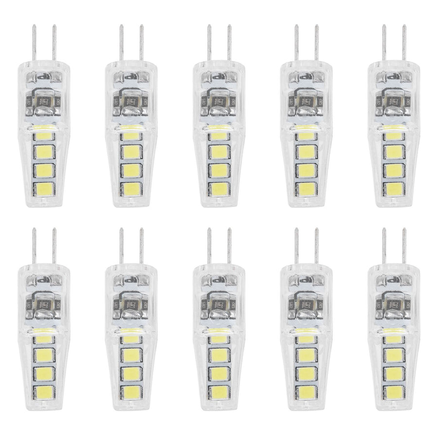 10Pcs G4 8LED Light 2835 Lamp Chips 2W 360 Angle PC Lamp Bulb for Home Office 220VWhite Light