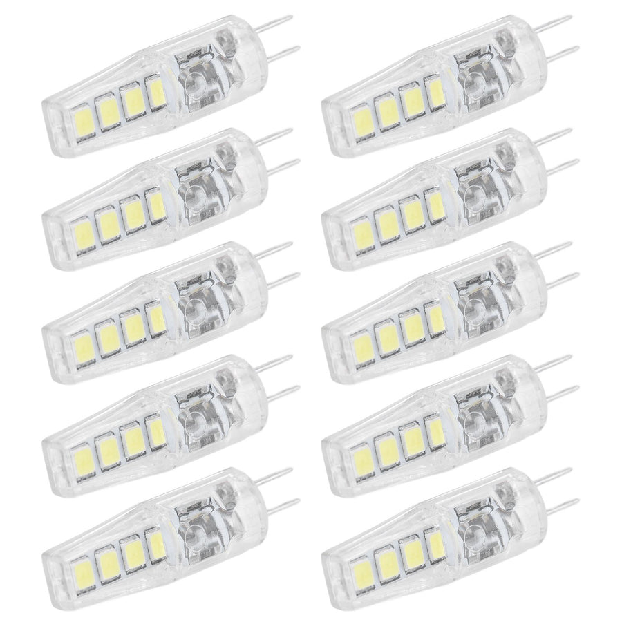 10Pcs G4 8LED Light 2835 Lamp Chips 2W 360 Angle PC Lamp Bulb for Home Office 220VWhite Light