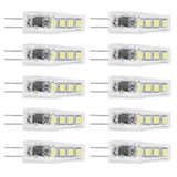 10Pcs G4 8LED Light 2835 Lamp Chips 2W 360 Angle PC Lamp Bulb for Home Office 220VWhite Light