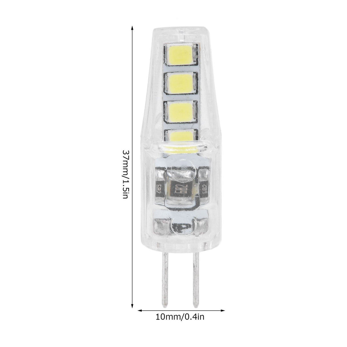 10Pcs G4 8LED Light 2835 Lamp Chips 2W 360 Angle PC Lamp Bulb for Home Office 220VWhite Light