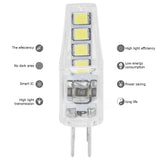 10Pcs G4 8LED Light 2835 Lamp Chips 2W 360 Angle PC Lamp Bulb for Home Office 220VWhite Light