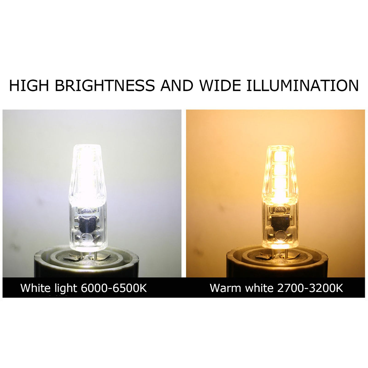 10Pcs G4 8LED Light 2835 Lamp Chips 2W 360 Angle PC Lamp Bulb for Home Office 220VWhite Light