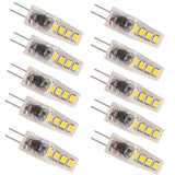 10Pcs G4 8LED Light 2835 Lamp Chips 2W 360 Angle PC Lamp Bulb for Home Office 220VWarm Light - Front View