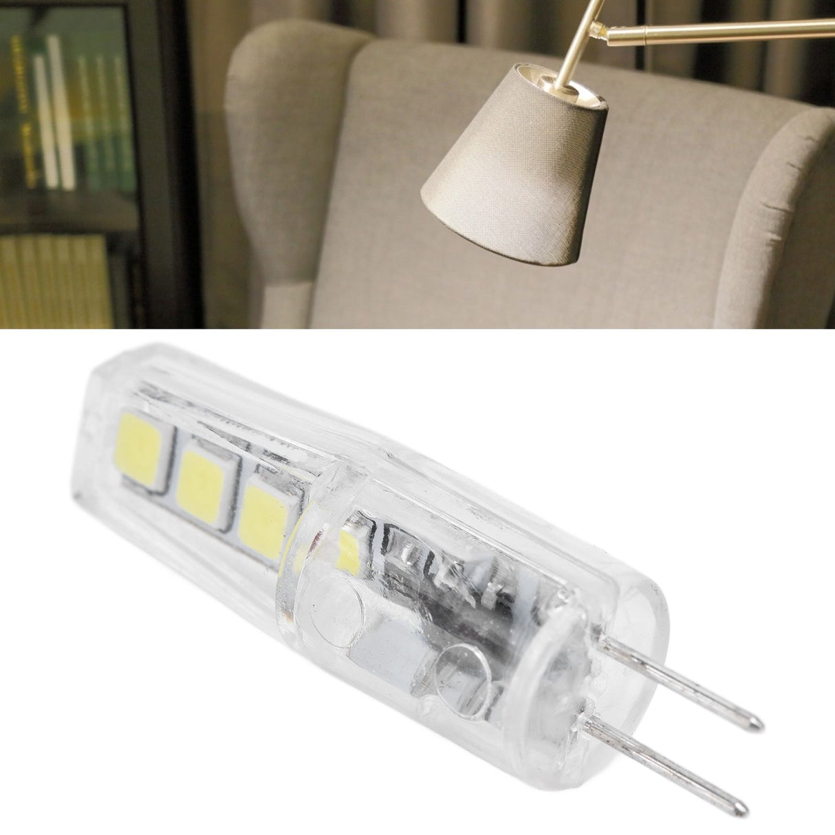 10Pcs G4 8LED Light 2835 Lamp Chips 2W 360 Angle PC Lamp Bulb for Home Office 220VWarm Light