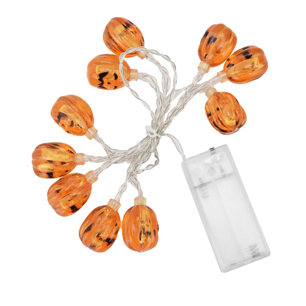 10LED Pumpkin String Lights Battery Operated Halloween Decorative Lamp for Home Yard Festival Party