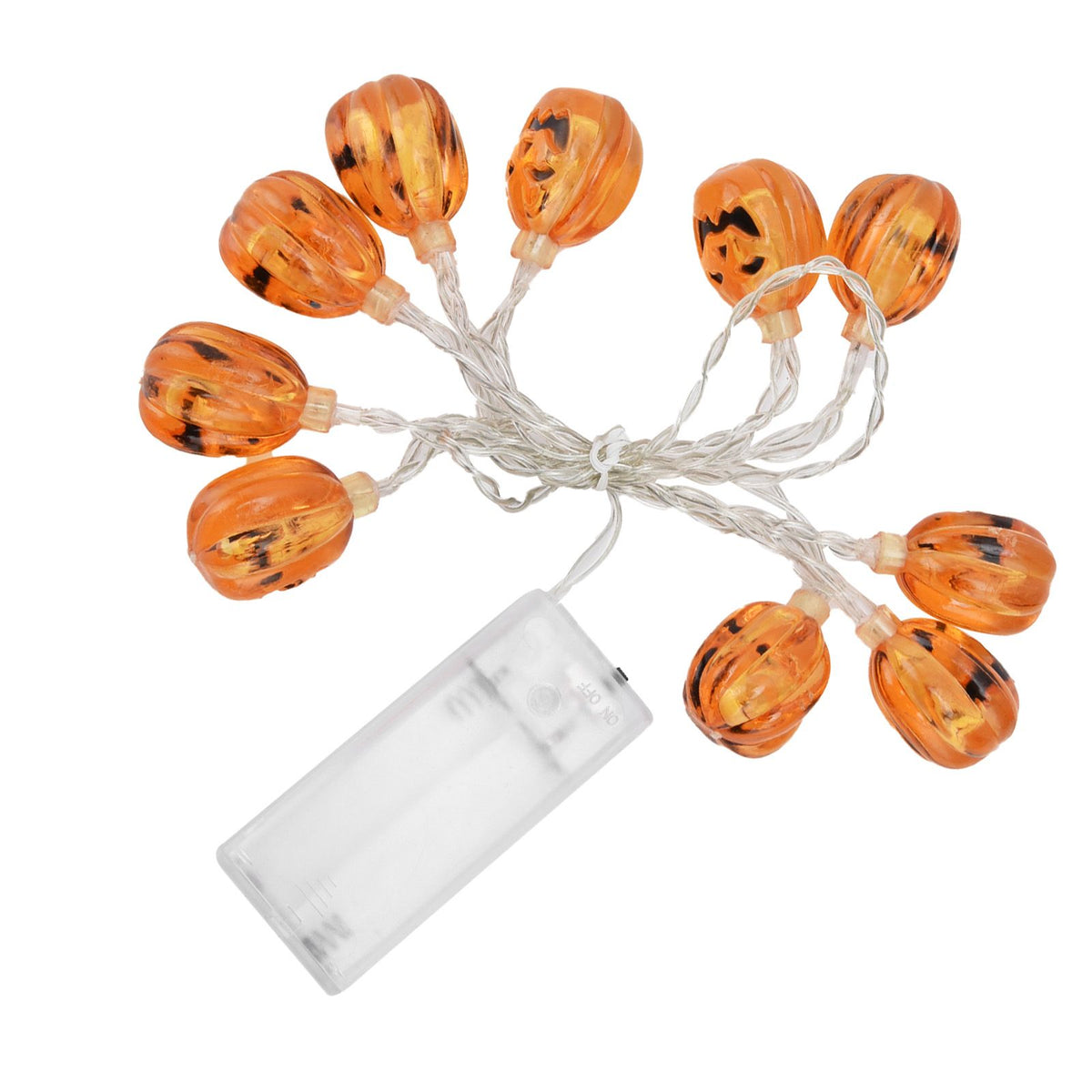 10LED Pumpkin String Lights Battery Operated Halloween Decorative Lamp for Home Yard Festival Party