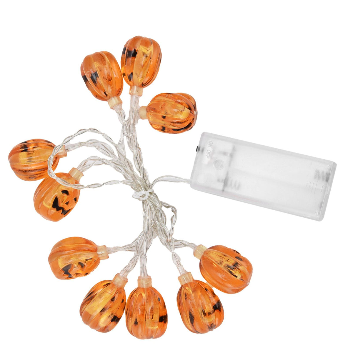 10LED Pumpkin String Lights Battery Operated Halloween Decorative Lamp for Home Yard Festival Party