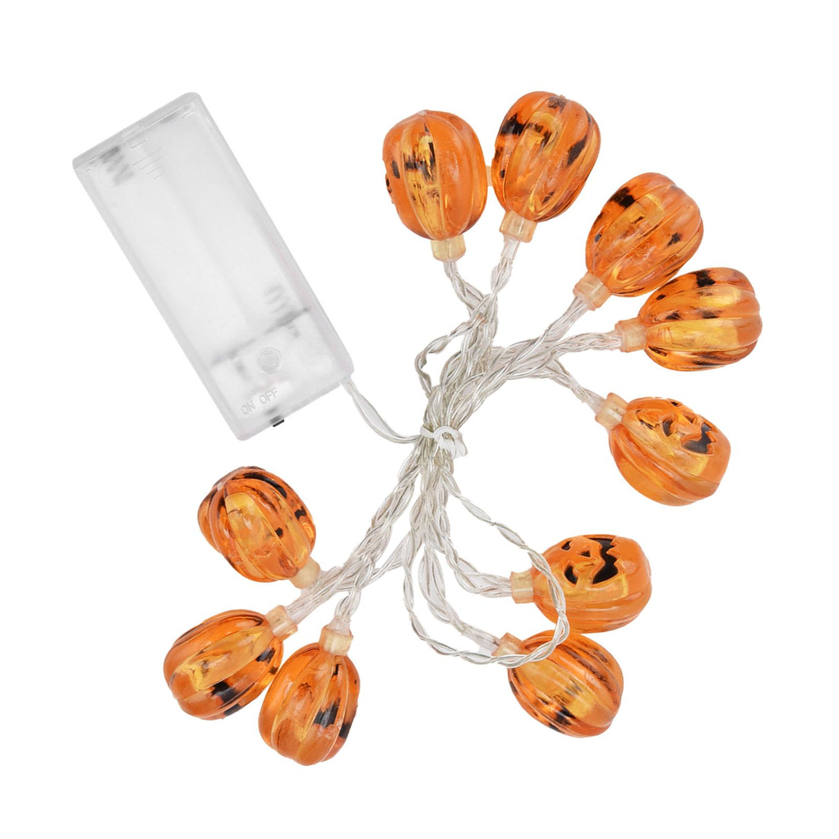 10LED Pumpkin String Lights Battery Operated Halloween Decorative Lamp for Home Yard Festival Party
