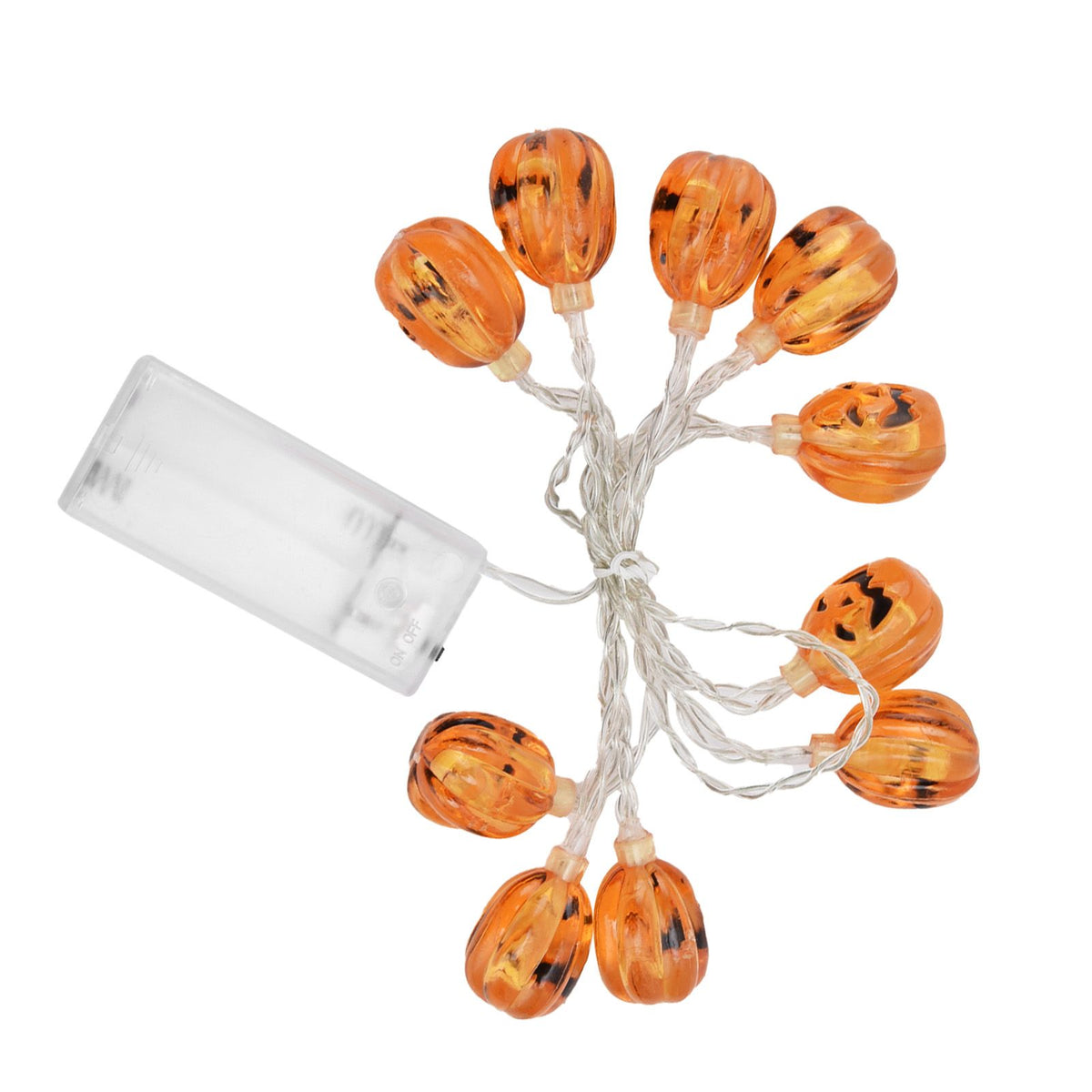 10LED Pumpkin String Lights Battery Operated Halloween Decorative Lamp for Home Yard Festival Party
