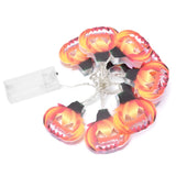 10LED Hollow Pumpkin String Lights Indoor Outdoor Halloween Festival Party Decoration Warm Light - Top-Down View