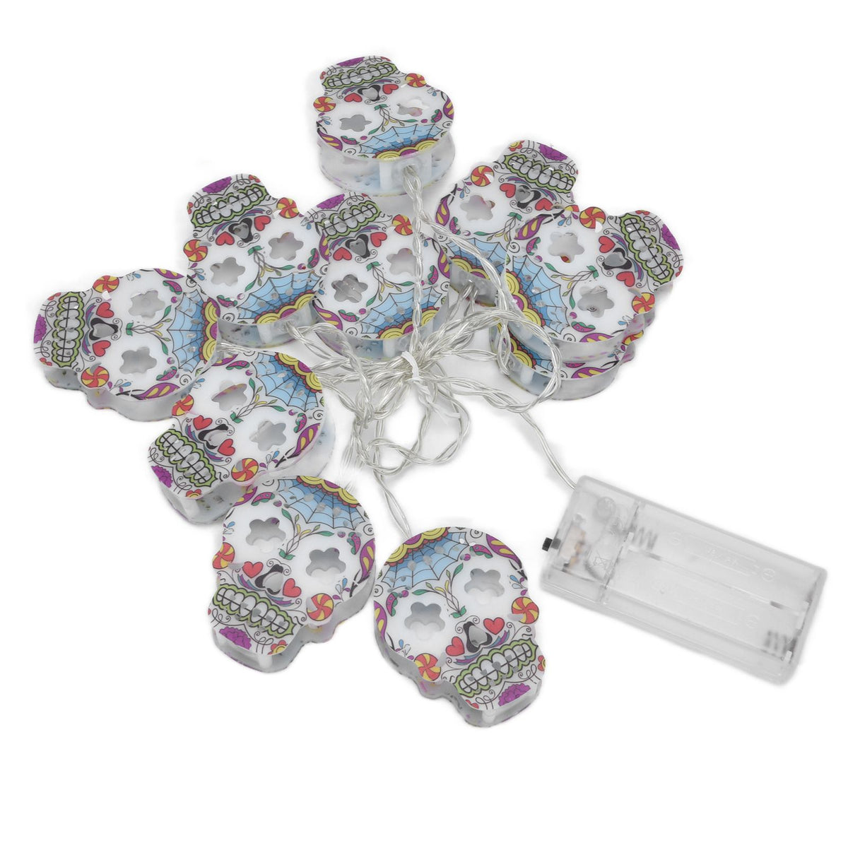 10LED Skull String Lights Halloween String Lights for Festival Party Holiday Decoration Battery Operated