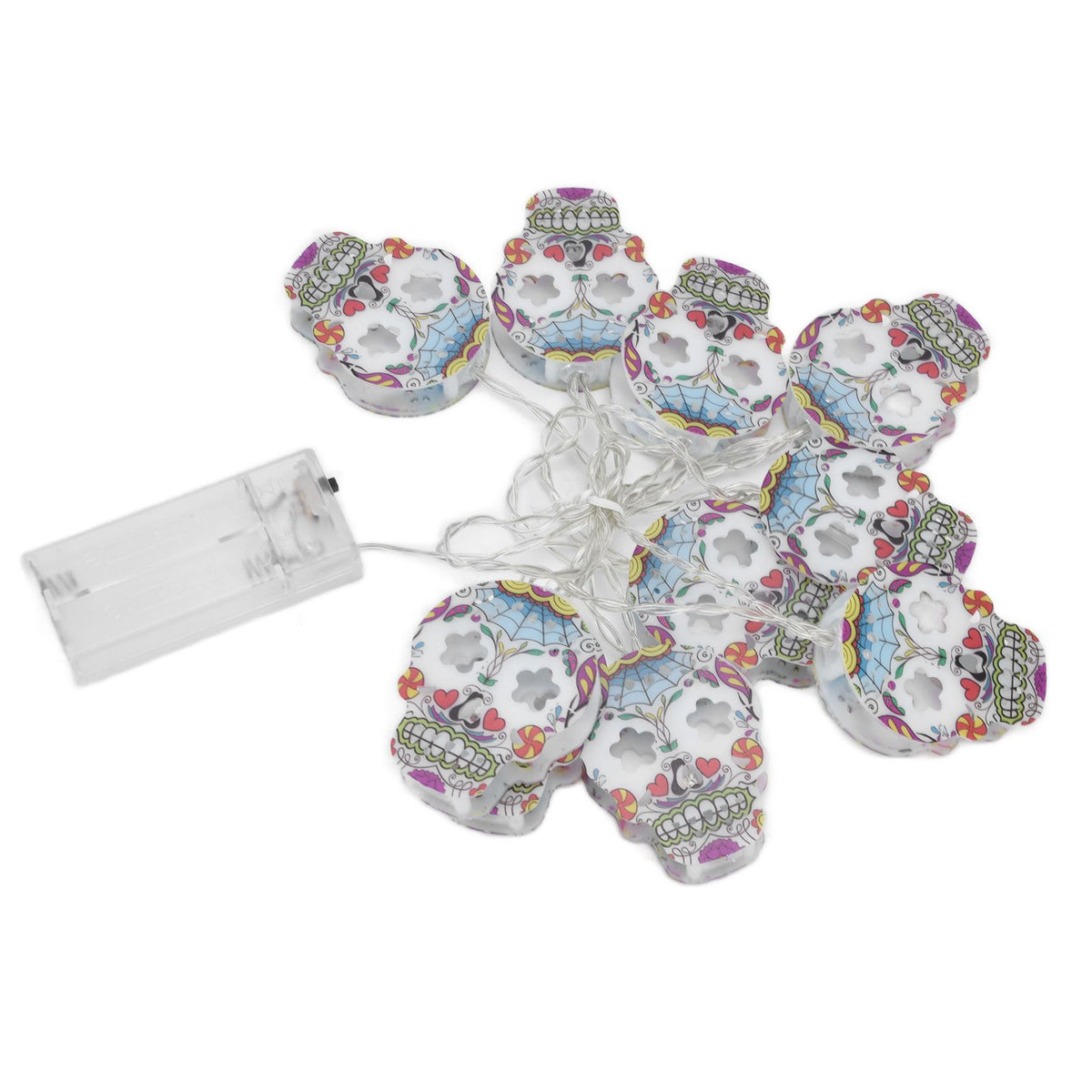10LED Skull String Lights Halloween String Lights for Festival Party Holiday Decoration Battery Operated