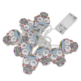 10LED Skull String Lights Halloween String Lights for Festival Party Holiday Decoration Battery Operated - 45-Degree Angle