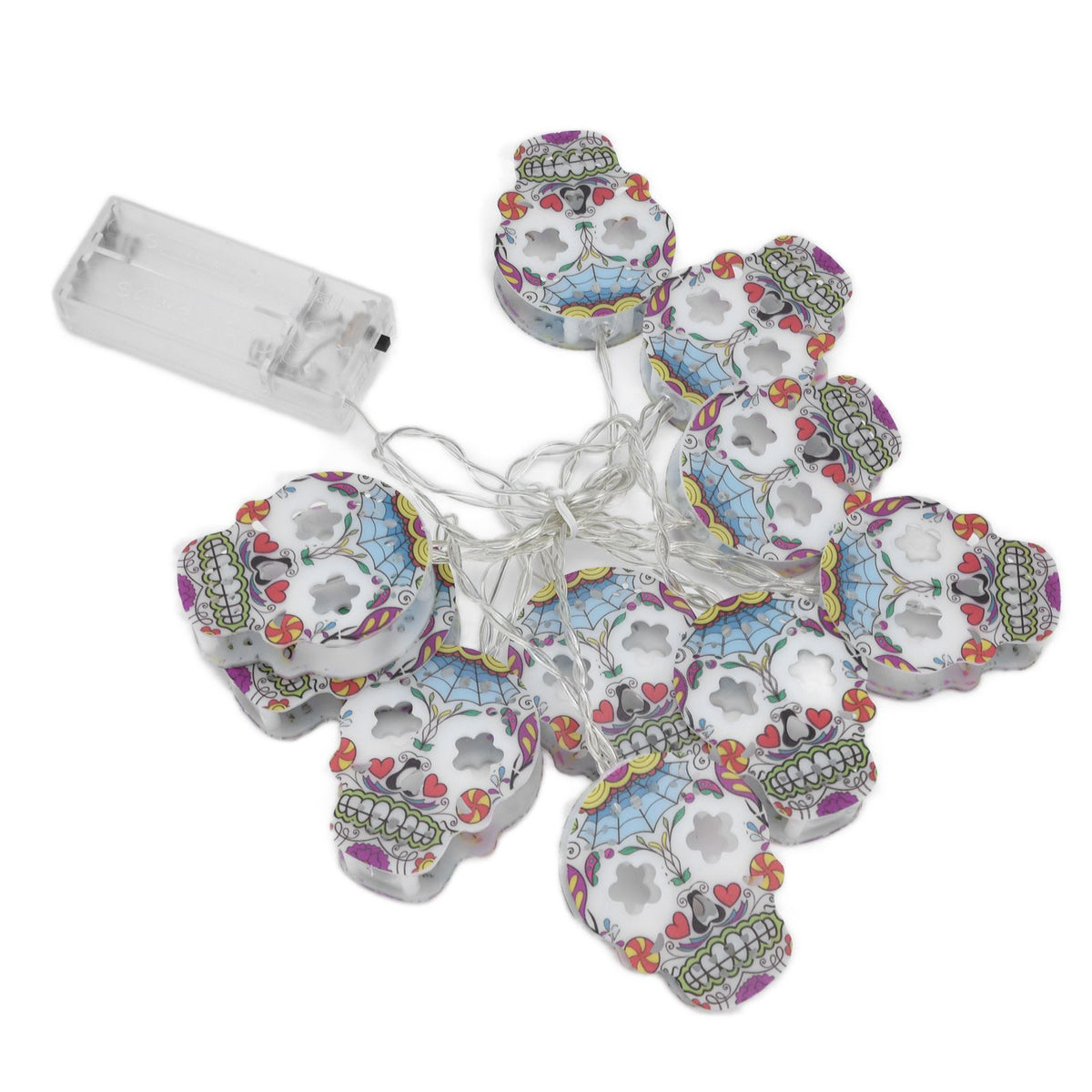 10LED Skull String Lights Halloween String Lights for Festival Party Holiday Decoration Battery Operated