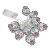 10LED Skull String Lights Halloween String Lights for Festival Party Holiday Decoration Battery Operated