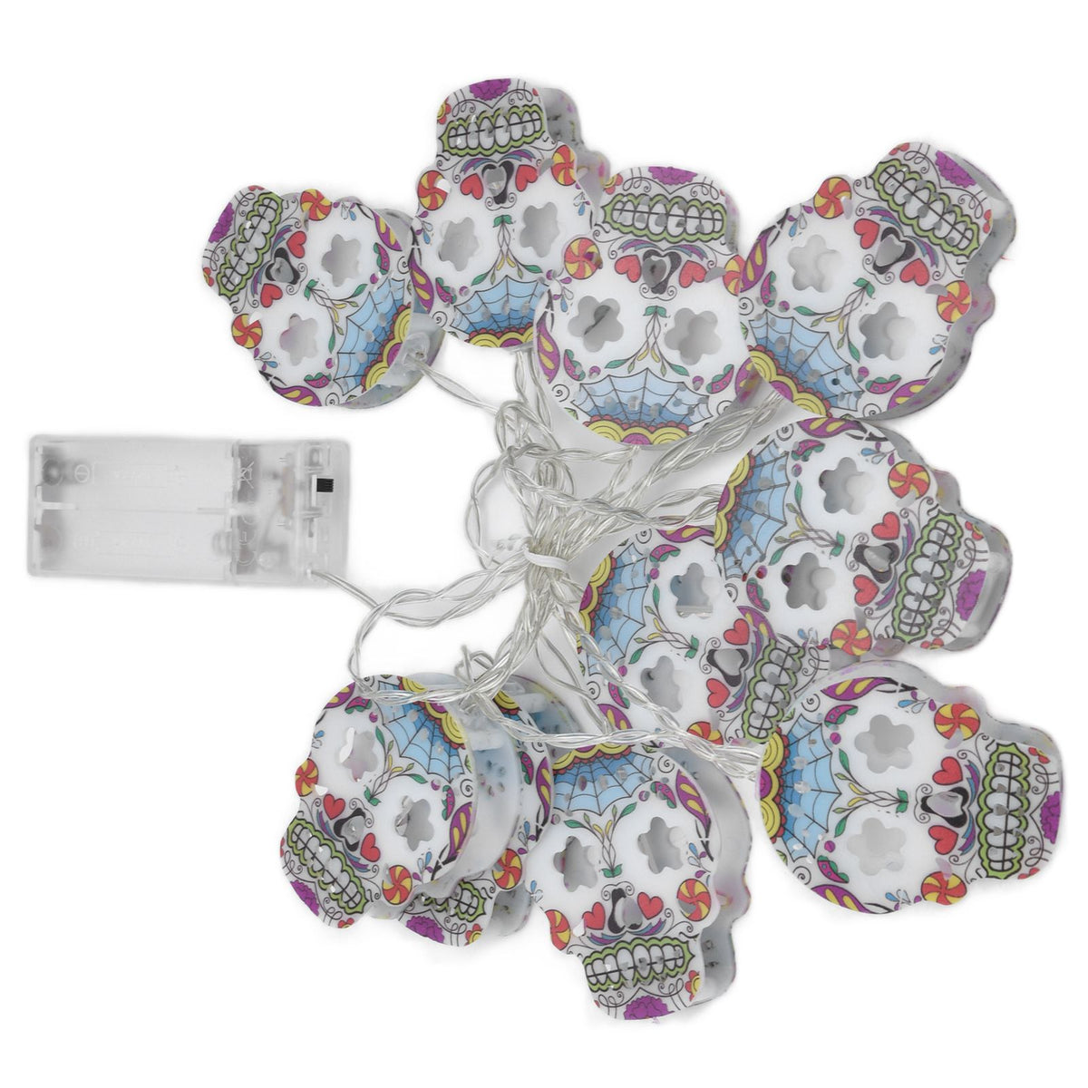 10LED Skull String Lights Halloween String Lights for Festival Party Holiday Decoration Battery Operated