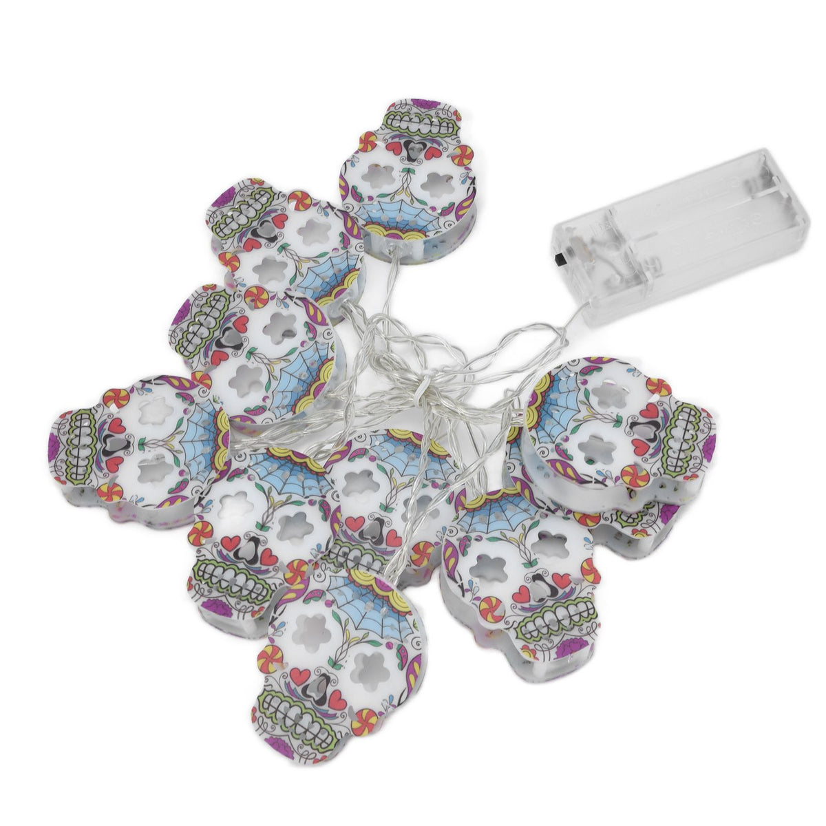 10LED Skull String Lights Halloween String Lights for Festival Party Holiday Decoration Battery Operated