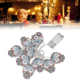 10LED Skull String Lights Halloween String Lights for Festival Party Holiday Decoration Battery Operated