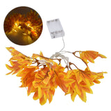 LED Yellow Leaf Light Battery Powered Durable Autumn Maple String Light for Indoor Outdoor Party