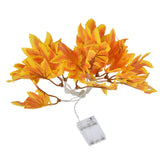 LED Yellow Leaf Light Battery Powered Durable Autumn Maple String Light for Indoor Outdoor Party - Rear View