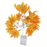 LED Yellow Leaf Light Battery Powered Durable Autumn Maple String Light for Indoor Outdoor Party - Low Angle