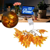 LED Yellow Leaf Light Battery Powered Durable Autumn Maple String Light for Indoor Outdoor Party - Extra Image