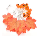 LED String Light Autumn Pumpkin Red Maple Leaves String Light with 20LEDs for Indoor Outdoor - Top-Down View