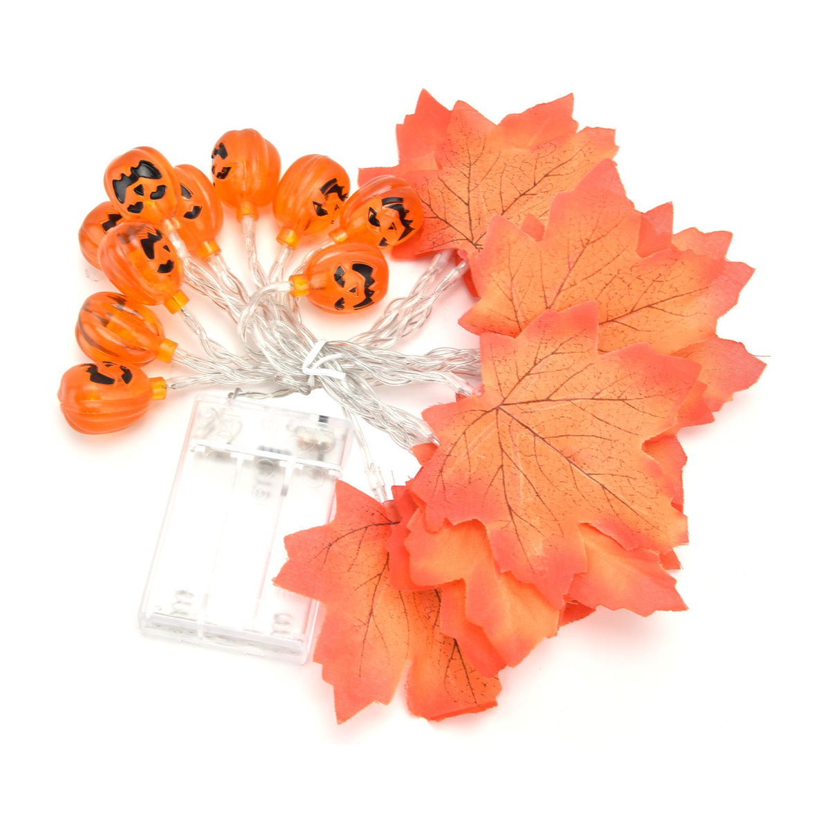 LED String Light Autumn Pumpkin Red Maple Leaves String Light with 20LEDs for Indoor Outdoor