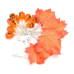 LED String Light Autumn Pumpkin Red Maple Leaves String Light with 20LEDs for Indoor Outdoor