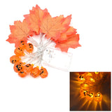 LED String Light Autumn Pumpkin Red Maple Leaves String Light with 20LEDs for Indoor Outdoor