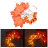 LED String Light Autumn Pumpkin Red Maple Leaves String Light with 20LEDs for Indoor Outdoor