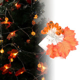 LED String Light Autumn Pumpkin Red Maple Leaves String Light with 20LEDs for Indoor Outdoor - Extra Image