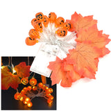 LED String Light Autumn Pumpkin Red Maple Leaves String Light with 20LEDs for Indoor Outdoor - Extra Image