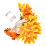LED String Light Yellow Maple Leaves Pumpkin Grimace Design Ambient Light with 20LEDs for Halloween - Top-Down View