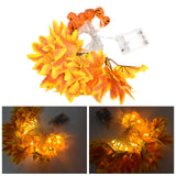 LED String Light Yellow Maple Leaves Pumpkin Grimace Design Ambient Light with 20LEDs for Halloween - Low Angle