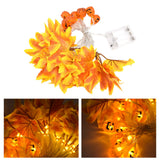 LED String Light Yellow Maple Leaves Pumpkin Grimace Design Ambient Light with 20LEDs for Halloween - Extra Image